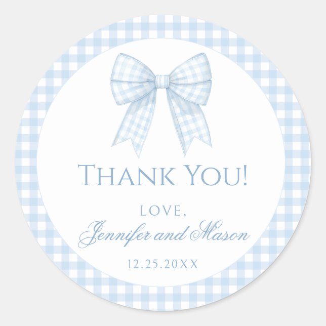 Adesivo Arco de gingham obrigado de bebê (Frente)