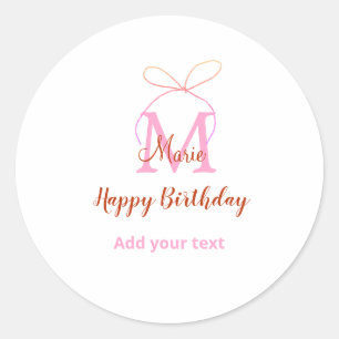 Adesivo Arco de glitter rosa adicionar nome letra monogram