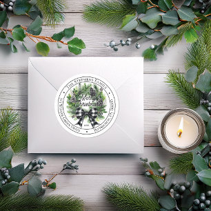 Adesivo Arco de Grinalda de Natal Feliz Natal Endereço de