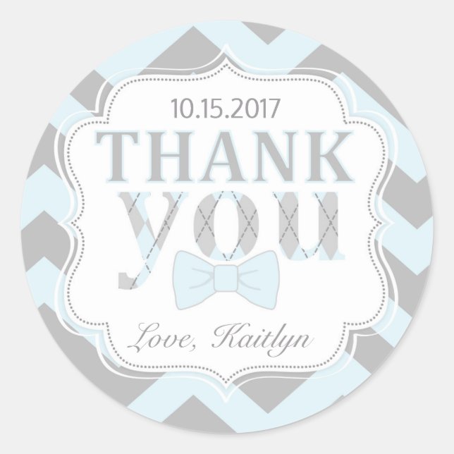 Adesivo Arco de Homem Pequeno Chevron Impressão Obrigado (Frente)