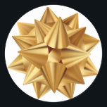 Adesivo Arco de Natal em ouro Christmas Xmas Férias<br><div class="desc">Lindo arco de cetim em ouro falso para todos os seus envios de Natal e festas. Ótimo para decorar.</div>