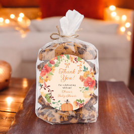 Adesivo Arco de queda Boho Bompkin obrigado floral chá de 