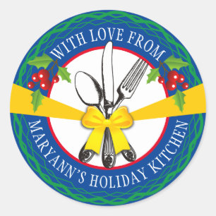 Adesivo arco de utensílios comida personalizada de biscoi