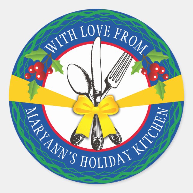 Adesivo arco de utensílios comida personalizada de biscoit (Frente)