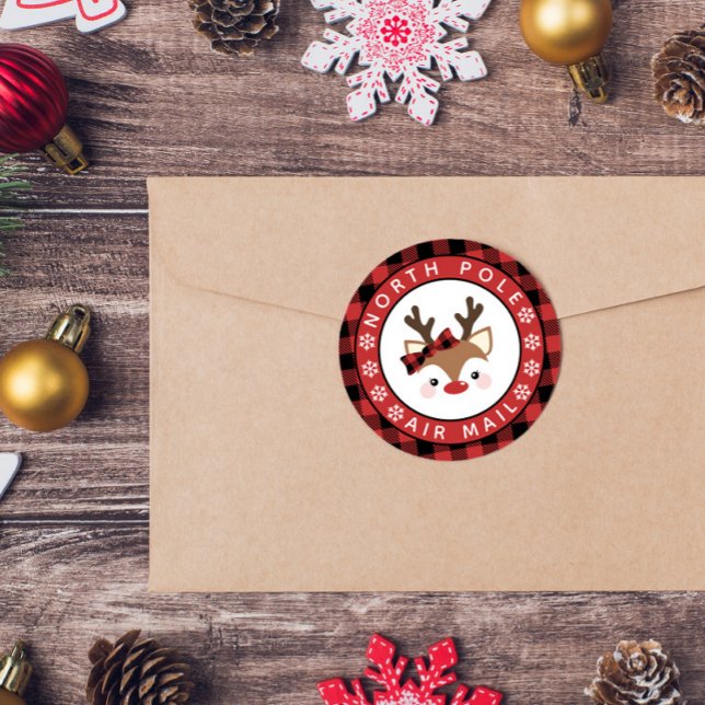 Adesivo Arco de Xadrez de Reindeer de Cute North Pole Air  (Criador carregado)