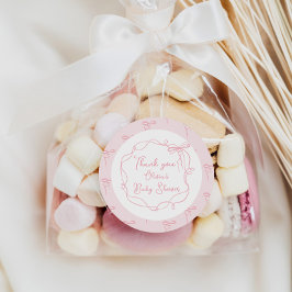 Adesivo Arco delicado rosa mão desenhada moldura ondulada 