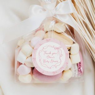 Adesivo Arco delicado rosa mão desenhada moldura ondulada 