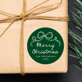 Adesivo Arco Desenhado à Mão Caprichoso Verde Feliz Natal