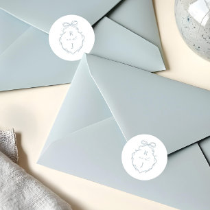 Adesivo Arco Desenho Da Mão Azul Chic E Segmento Do Monogr