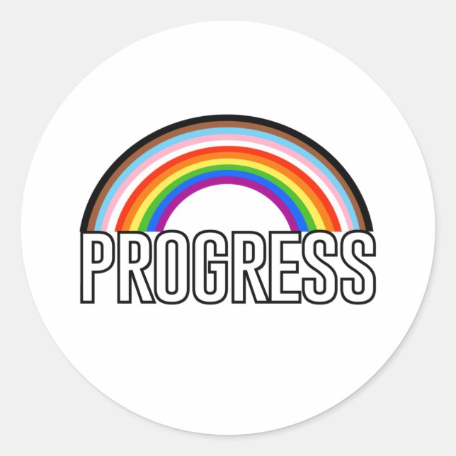 Adesivo Arco do Orgulho de Progresso (Frente)