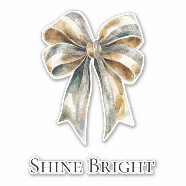 Adesivo Arco Dourado Verde Russo de Natal Personalizado (Frente)