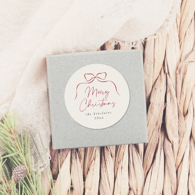 Adesivo Arco Elegante Nome da Família Feliz de Natal (Criador carregado)