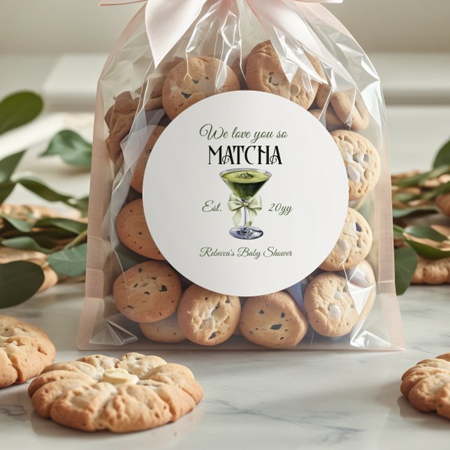 Adesivo Arco Elegante Te Ama Tão Chá de fraldas De Matcha (Criador carregado)