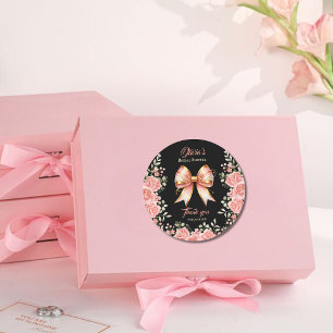 Adesivo Arco Floral Dourado e Rosa para Chá de Noiva