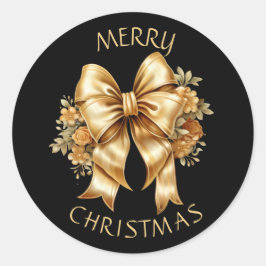 Adesivo Arco Floral Dourado em Selante de Natal Preto