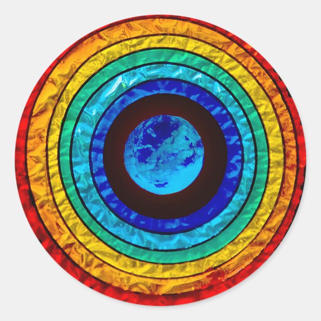 Adesivo Arco-íris à volta da Terra (Frente)