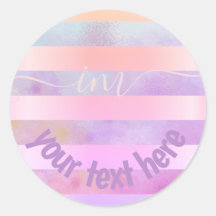 Arco-Íris Abstrato monograma com Stripes em Aquare