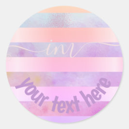 Adesivo Arco-Íris Abstrato monograma com Stripes em Aquare