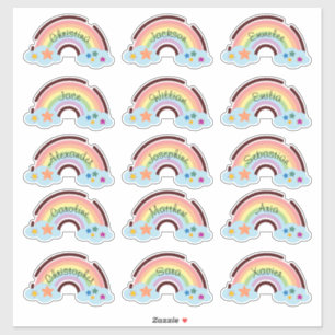 Adesivo Arco-Íris Arco-Íris Personalizado com Várias Etiqu