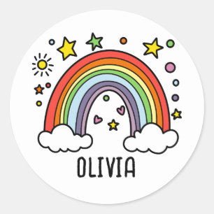 Adesivo Arco-íris Caprichoso Personalizado para Meninas