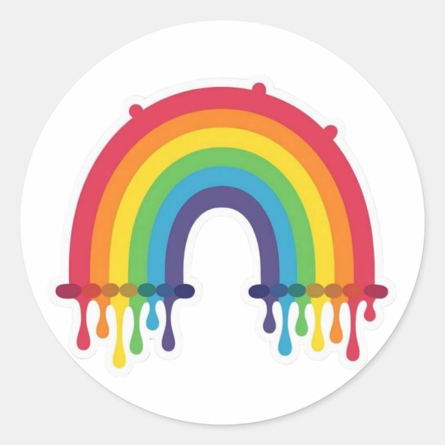 Adesivo Arco-íris com pingos de tinta lgbtq+ (Frente)