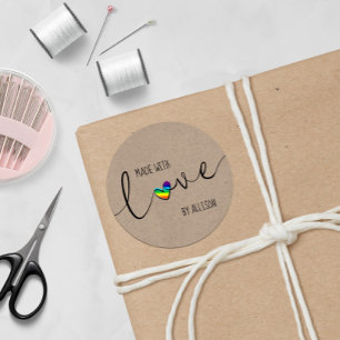 Adesivo Arco-Íris Coração Manuscrito Mão Escrita Feita