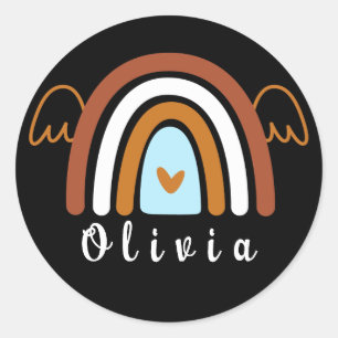 Adesivo Arco-íris Cute Boho com Nome Personalizado