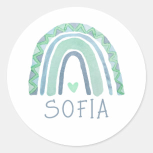 Adesivo Arco-íris de bico verde-mint e azul