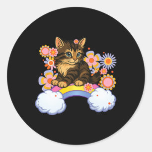 Adesivo Arco-íris de Gatinho Gato Fofo Sarcástico Humor Co
