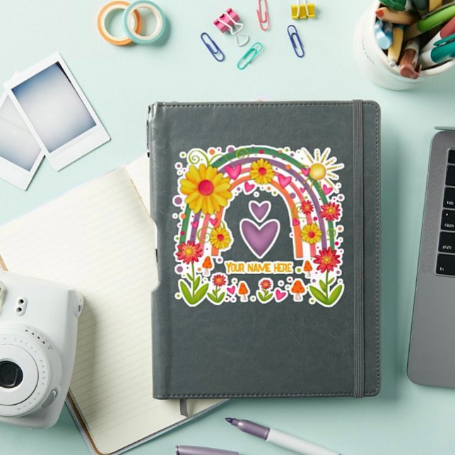 Adesivo Arco-íris e Corações cortados Inspirivity Sticker (Criador carregado)
