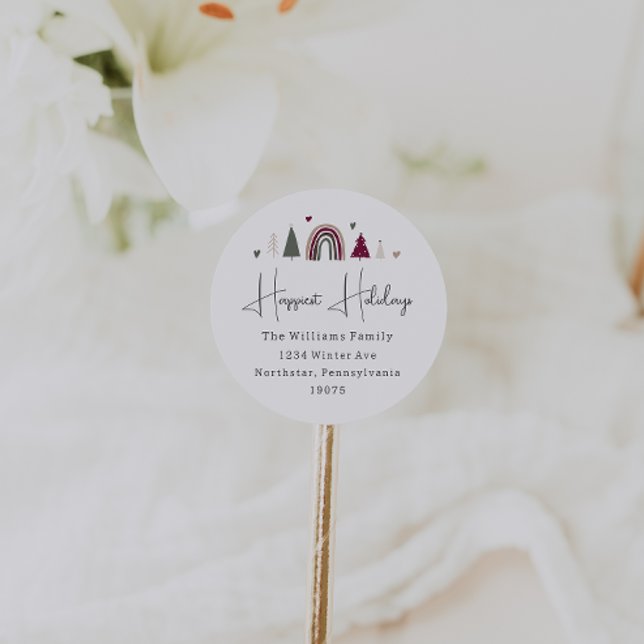 Adesivo Arco-Íris e Corações Feriados Mais Felizes Envelop (Criador carregado)