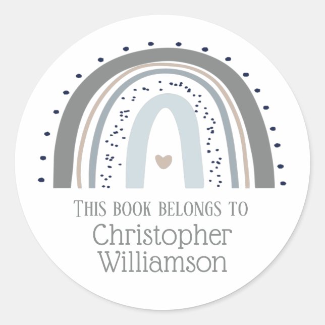 Adesivo Arco-Íris Este Livro Pertence A Bookplate (Frente)