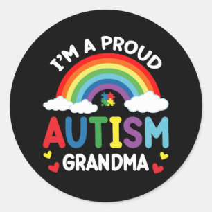 Adesivo Arco-íris Eu Sou Uma Avó Orgulhosa do Autismo Cons