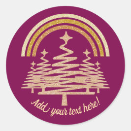 Adesivo Arco-Íris Festivo Dourado Estimulando Árvores-Alvo