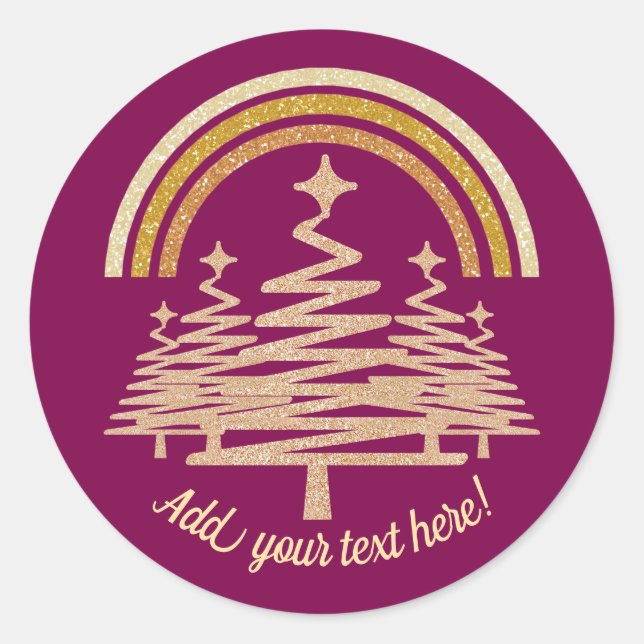 Adesivo Arco-Íris Festivo Dourado Estimulando Árvores-Alvo (Frente)