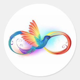 Adesivo Arco-íris Hummingbird com símbolo Infinito