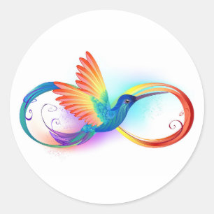 Adesivo Arco-íris Hummingbird com símbolo Infinito