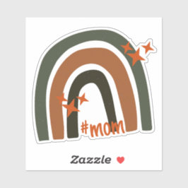 Adesivo Arco-Íris Laranja Verde-Boêmico Personalizado #mãe