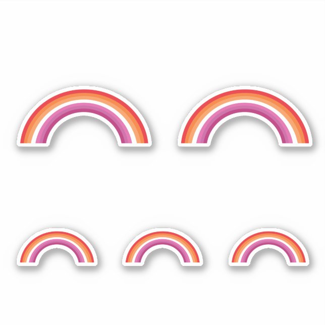 Adesivo Arco-íris Lesbiano do Pôr do Sol (Frente)