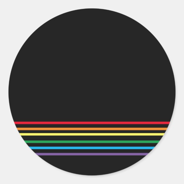 Adesivo Arco-Íris Linear Moderno a Preto (Frente)