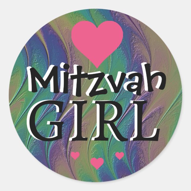 Adesivo Arco-íris Menina Mitzvah (Frente)