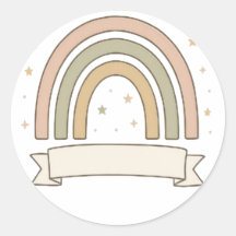 Arco-íris Pastel com Estrelas e Faixa Personalizad