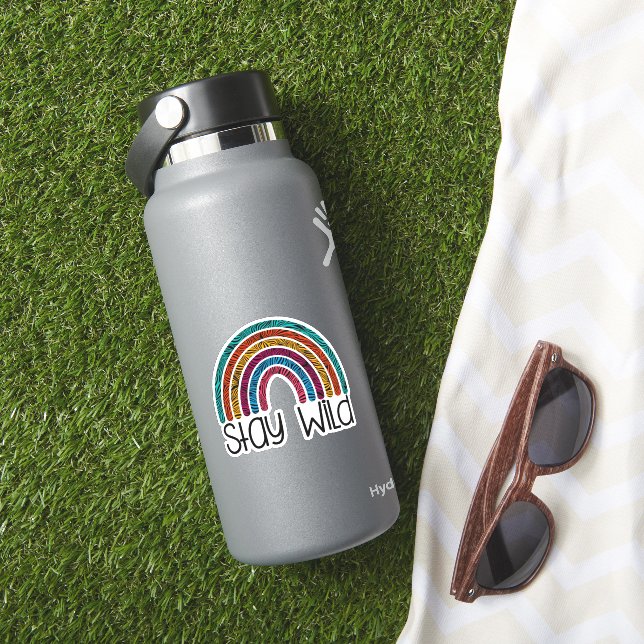 Adesivo Arco-Íris Permaneça Selvagem (HydroFlask Insitu)
