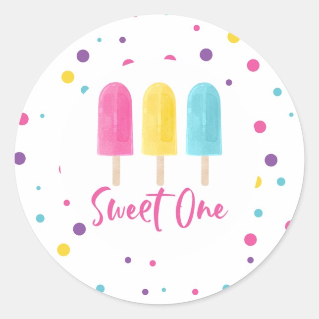 Adesivo Arco-íris Pop Doce Um 1º Aniversário (Frente)
