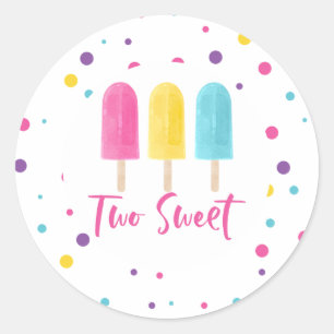 Adesivo Arco-íris Pop Dois Doce Aniversário de 2 anos