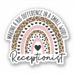Adesivo Arco-Íris Recepcionista, Presente Para Recepcionis