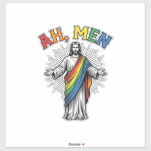 Adesivo Arco-íris Religioso Vintage Ah Homens