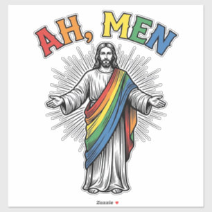 Adesivo Arco-íris Religioso Vintage Ah Homens
