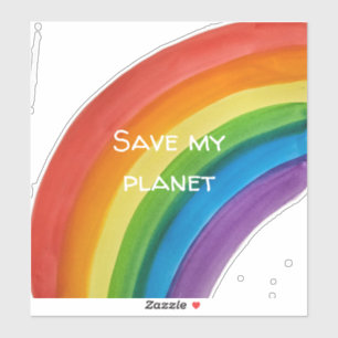 Adesivo ARCO-ÍRIS Salve meu planeta (personalizável)