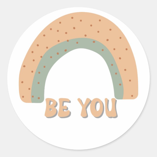 Adesivo Arco-Íris Seja você que ama aspas (Frente)